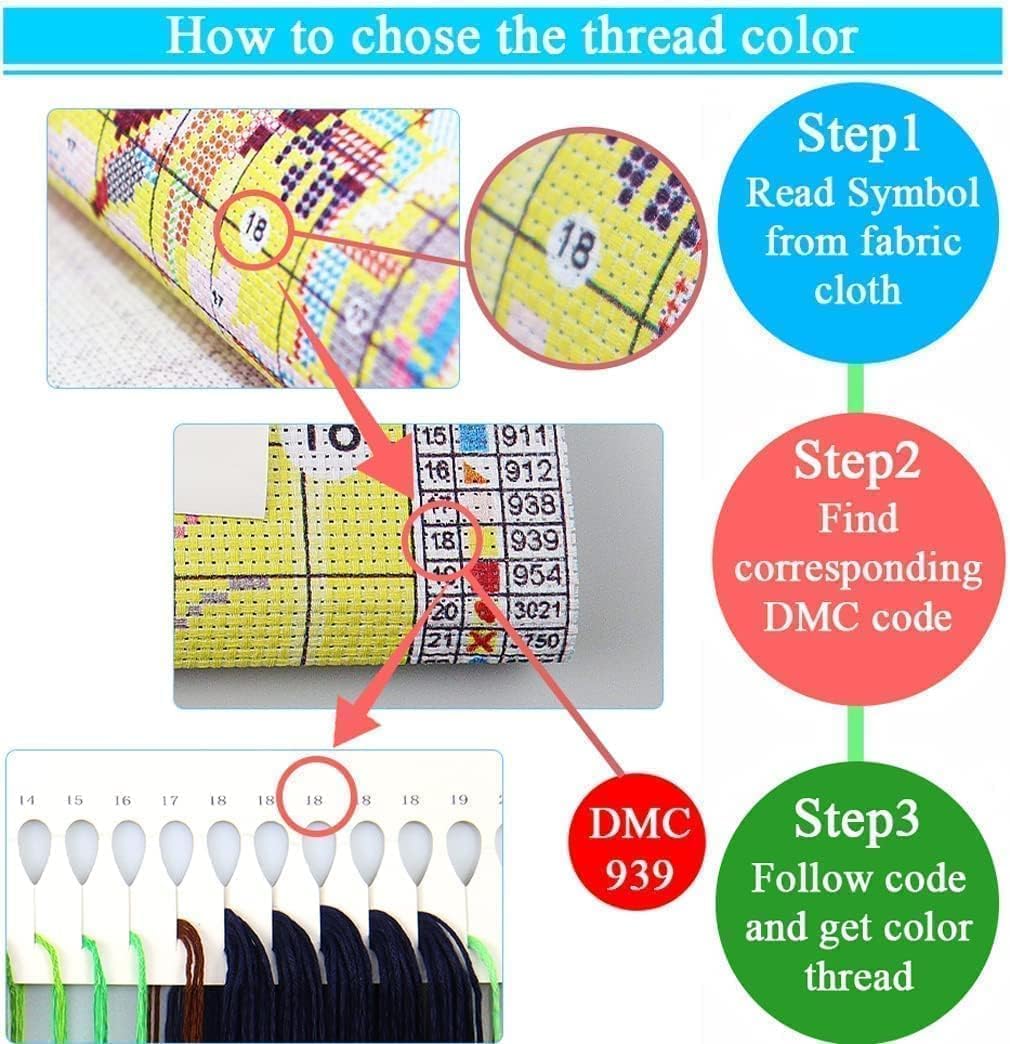 Christmas Stamped Cross Stitch Kits - Christmas Snowflake Counted Cross Stitch Kits for Beginners Adults Needlepoint Cross-Stitch Patterns Dimensions Needlecrafts Embroidery Kits Arts and Crafts