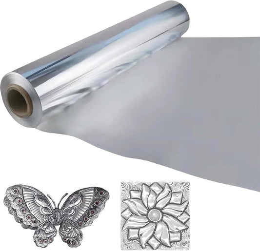 Foil Aluminum Roll Heavy Duty: Extra Thick Aluminum Foil Craft Engraving for Crafts, Tin Foil Aluminum Sheets for Painting Embossing, Craft Metal Foil Sheets 100um Thick (70umThick/23.6"W/66ft L)
