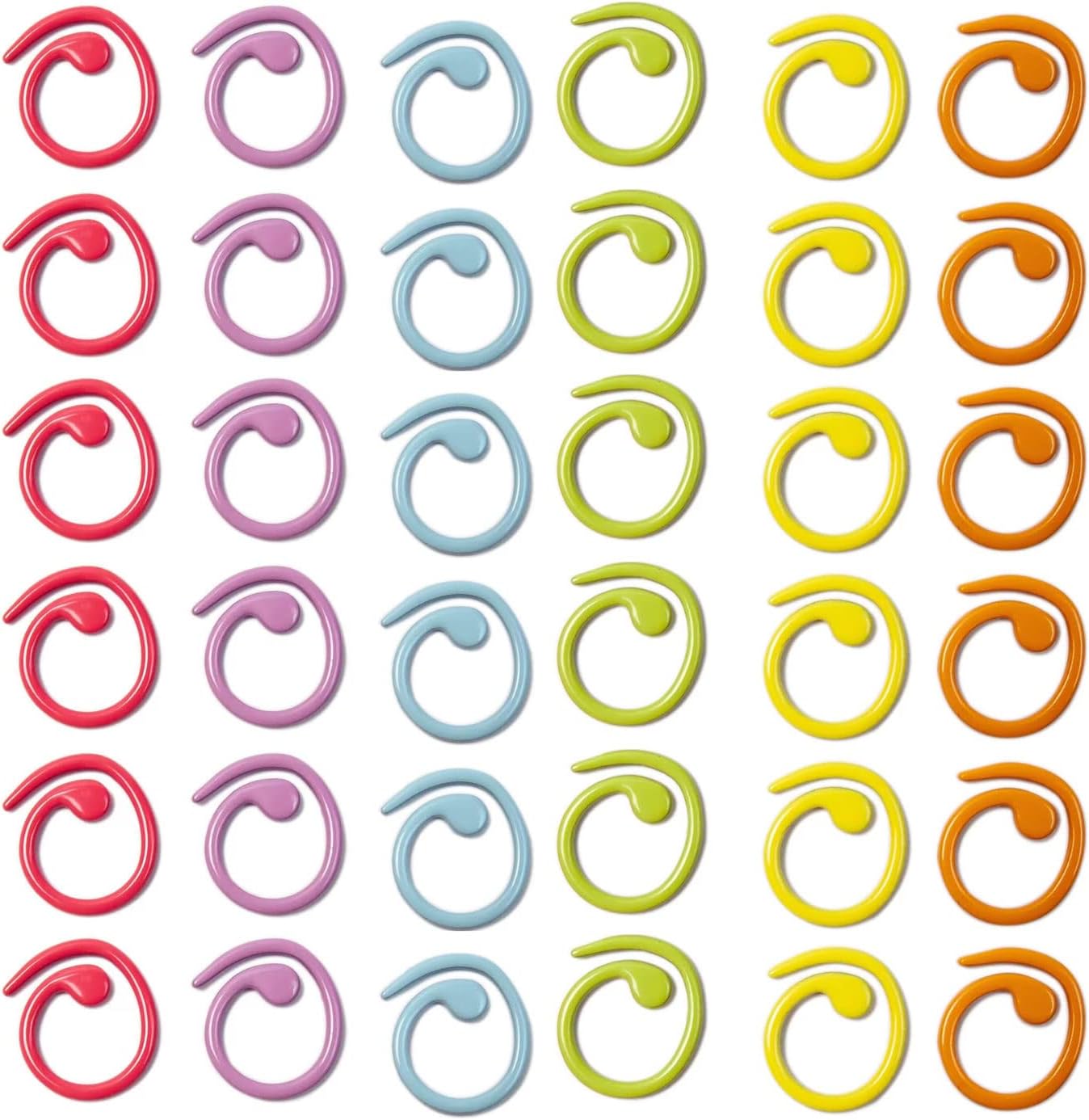 Hilsayum 30PCS Metal Stitch Markers Helical-Shaped Crochet Markers Ring Multicolor Crochet Locking Markers for Knitting and Crocheting (Multicolor)