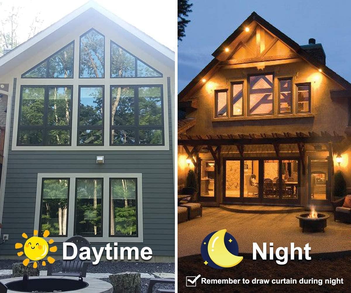 Niviy One Way Window Film Daytime Privacy Mirror Effect Reflective Window Tint for Home Self Adhesive UV Sun Blocking Heat Control Glass Door Films 23.6 x 157 inches Silver