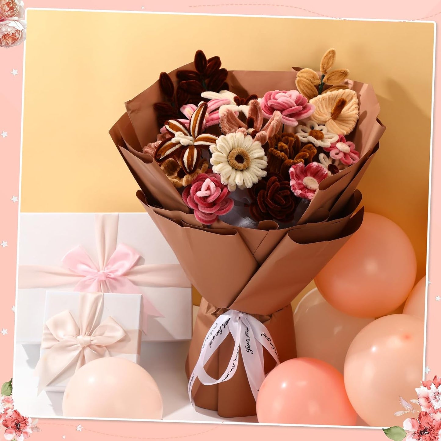 DaisyInner 700 Pcs Halloween Fall Pipe Cleaners Craft Bulk Pastel Chenille Stems Flower DIY Gradient Colored Fluffy for School Classroom Thanksgiving Christmas Party Supplies(Bohemia)