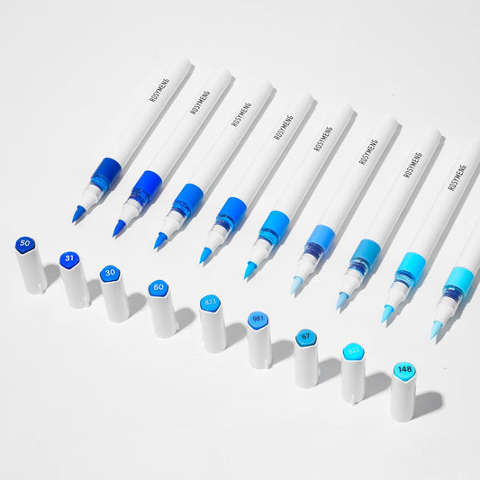 ROSYMENG 9 Color Acrylic Paint Pens,Quick-Drying Waterproof Acrylic Paint Markers, Soft Brush Tip Acrylic Markers for Canvas, Rock Painting, Wood, Stone, Glass, Ceramic, Fabric Painting, DIY Crafts