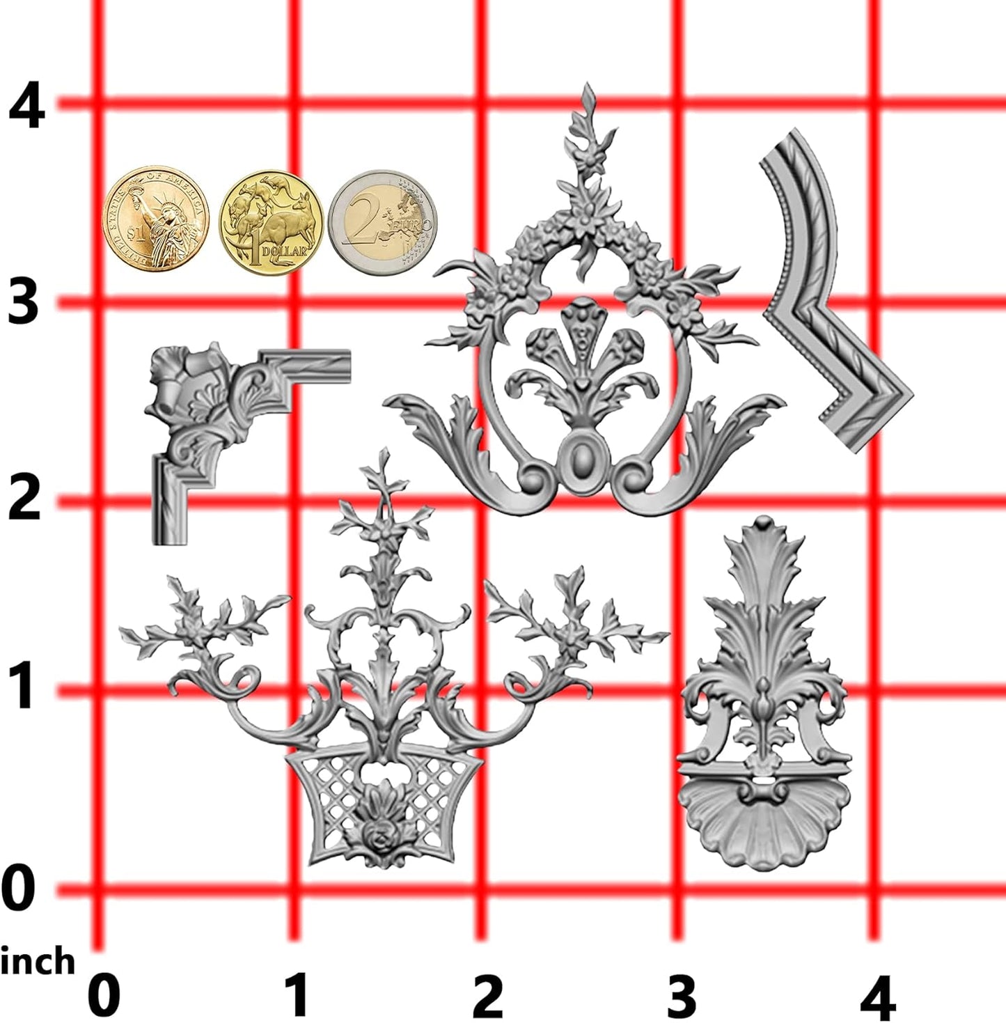 Art Mold for Polyclay Air Dry Clay Plaster, Medallion Frame