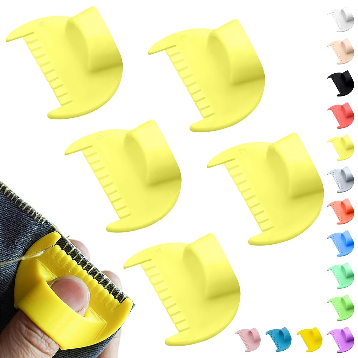 2mm-6mm Seam Guide for Hand Sewing Edge Lockranding Tool 5 PCS Set for Leather/Fabric/Craft Sew, Yellow