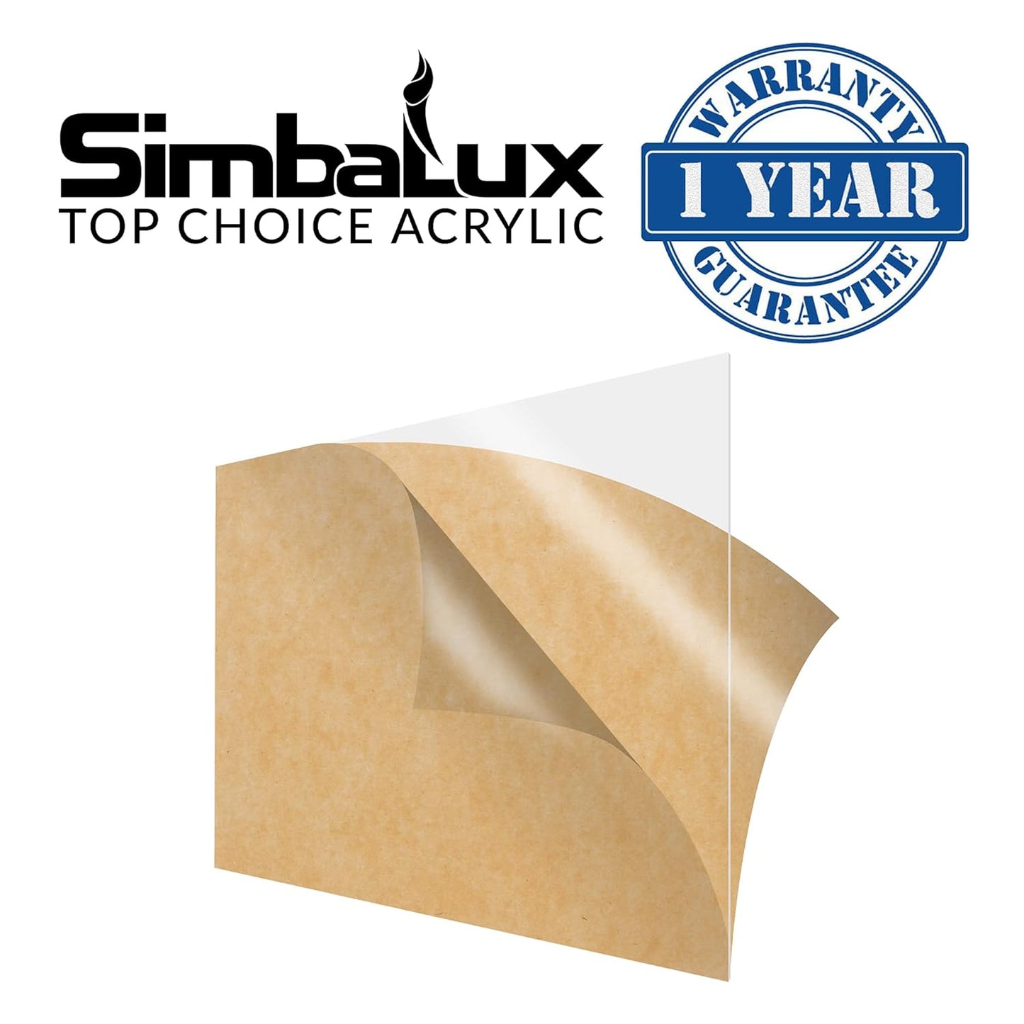 SimbaLux Acrylic Sheet Clear Plexiglass 8” x 10” 0.04” Thick (1mm) Pack of 5 Transparent Plastic Plexi Glass Board with Protective Paper for Photo Frame Replacement, DIY Display Projects, Craft