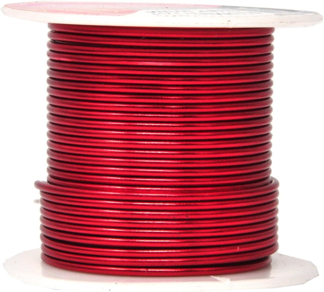 Mandala Crafts 14 Gauge Anodized Aluminum Craft Wire for Jewelry Making – 330 FT Colored Flexible Silver Copper Black Pink Ice Blue Red Wire - Bendable for Bonsai Armature Crafting Sculpting