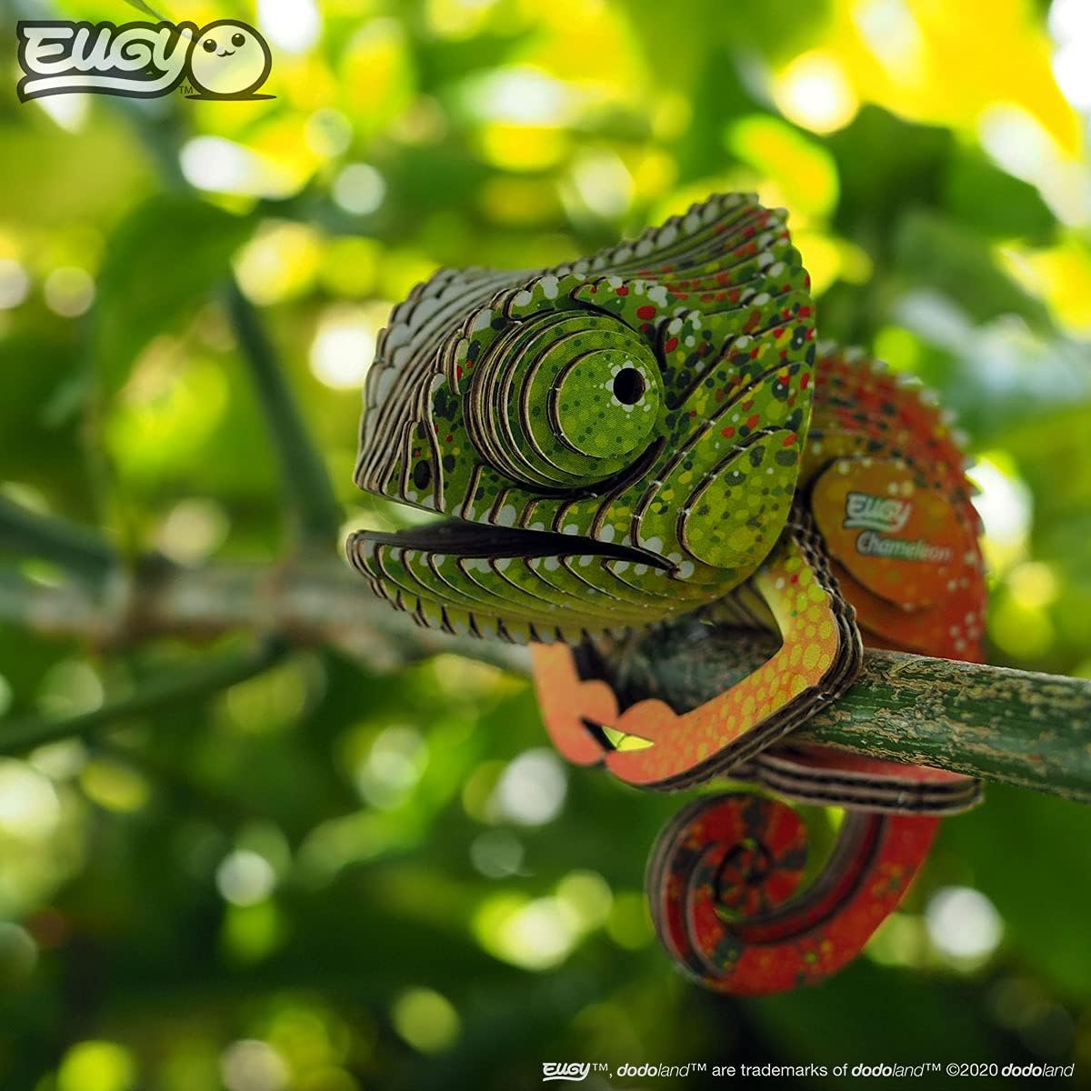 Eugy Chameleon 3D Puzzle, 31 Piece Eco-Friendly Educational Toy Puzzles for Boys, Girls & Kids Ages 6+