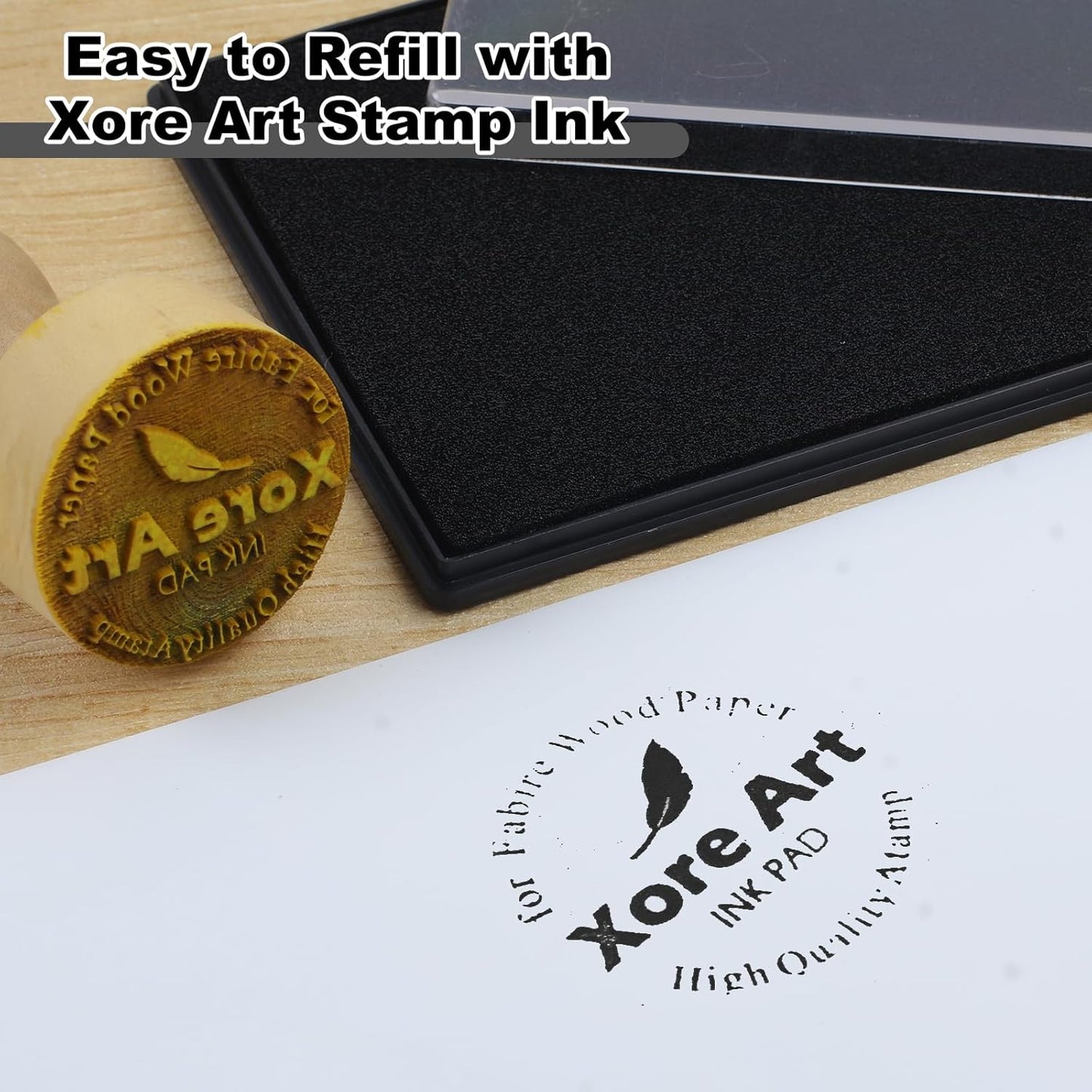 5"x4'' Large Ink Pad Washable Stamp Ink Pad for Baby Footprint Handprint with 30ml Premium Refill Ink (Black)