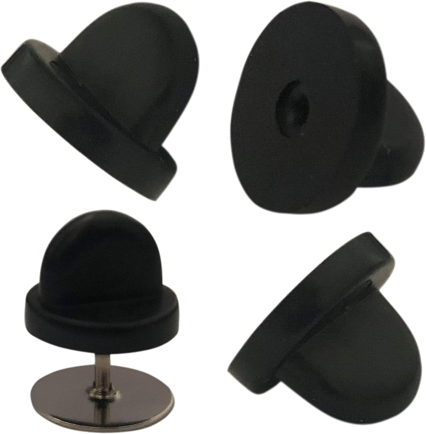 50pcs Rubber Pin Backs PVC Butterfly Clutch Enamel Lapel Pin Backings Cap Keepers Replacement for Uniform Badges Comfort Fit Tie Tack Pins Backing Holder Clasp, Black