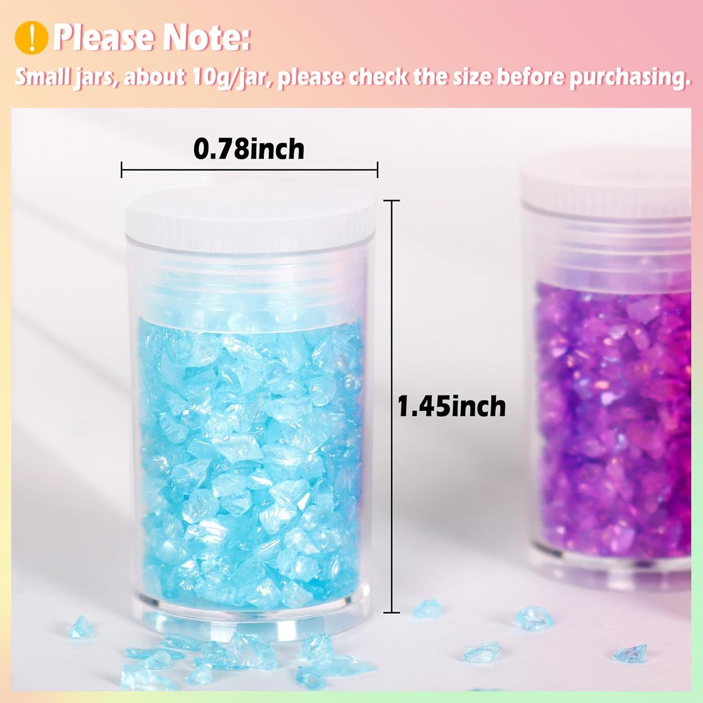 Matio 12 Colors Iridescent Crushed Glass, Irregular Chunky Glitter, Sprinkle Chips for Resin Epoxy Jewelry DIY, Shattered Glass Crystal Flakes Sequins for Nail Art Makeup Decoration Vase Filler