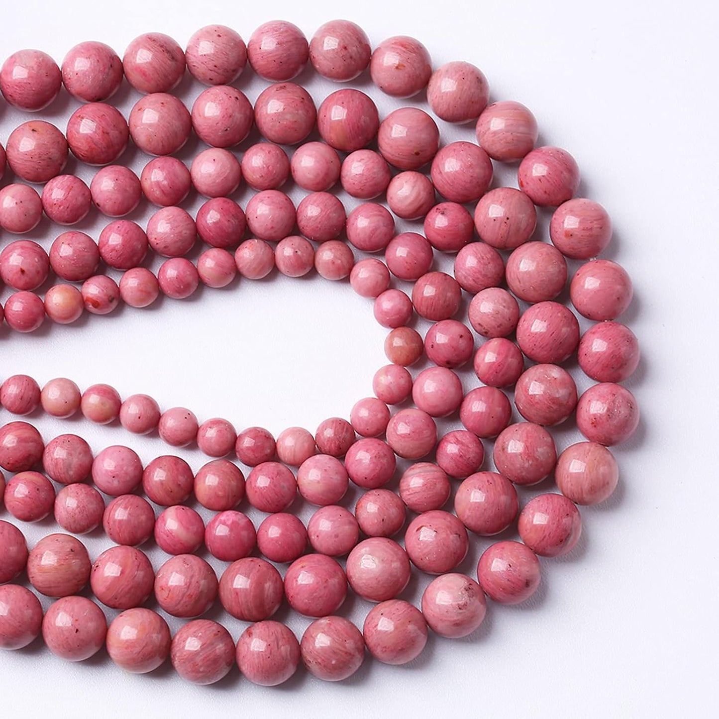 8m 45pcs 7A Premium Gemstone Rhodochrosite Beads Natural Stone Round Loose Energy Healing Beads for Jewelry Making DIY Bracelet