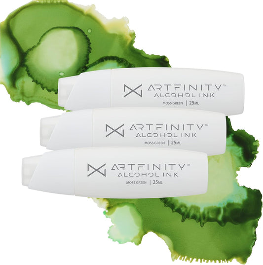 Alcohol Inks 3 Pack - Vibrant, Professional, Dye-Based Alcohol Inks for Artfinity Alcohol Markers, Artists, Drawing, & More! - Moss Green G5-5