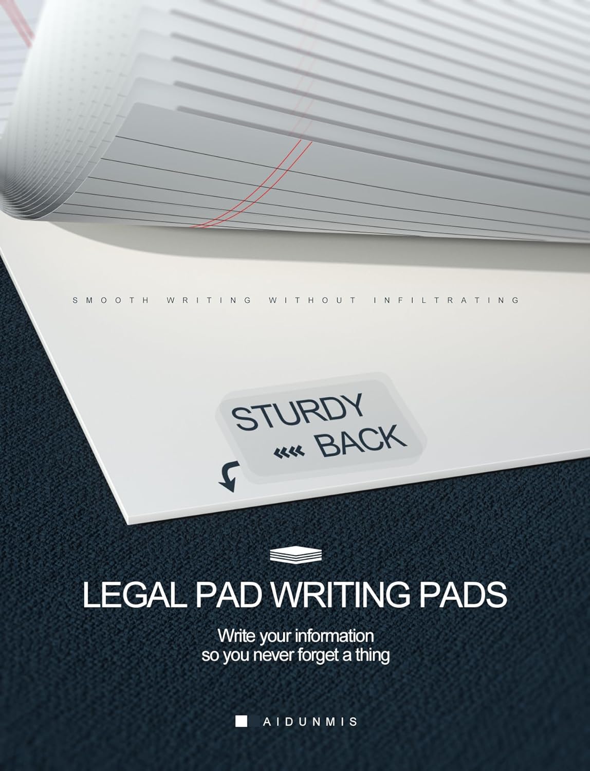 3 Pack Small Legal Pads 5x8 White Notepads Paper Tablets 5x8 Legal Pad 80 GSM Lined Note Pads of Paper 5x8 College Ruled Writing Pads 30 Sheets/Pad, 25 Lines Note Pads for School, Office