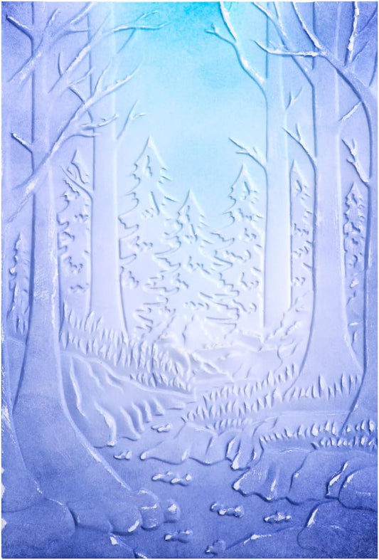 BAOFALI 3D Embossing Folder for Card Making,Deep Forest, Trees Texture Plastic Texture Fades Embossing Folder Template for Scrapbooking Cardstock Album DIY Decoration Paper Crafting 6.3x4.5inch