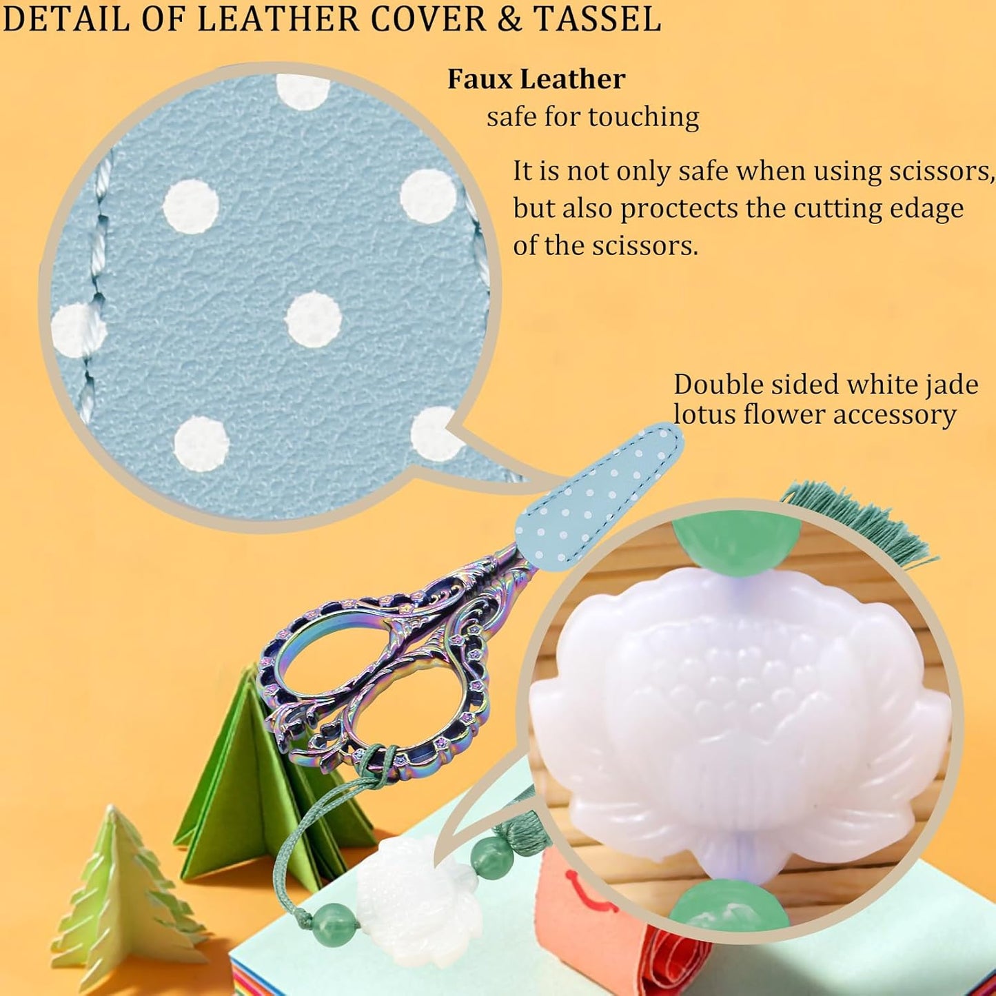 BIHRTC 4.5Inch Small Embroidery Scissors Stork Crane Scissor with Cover Tassel Bird Stainless Steel Tip Dressmaker Shears for Crafting Thread Cutting Sewing DIY Artwork Housework Cross