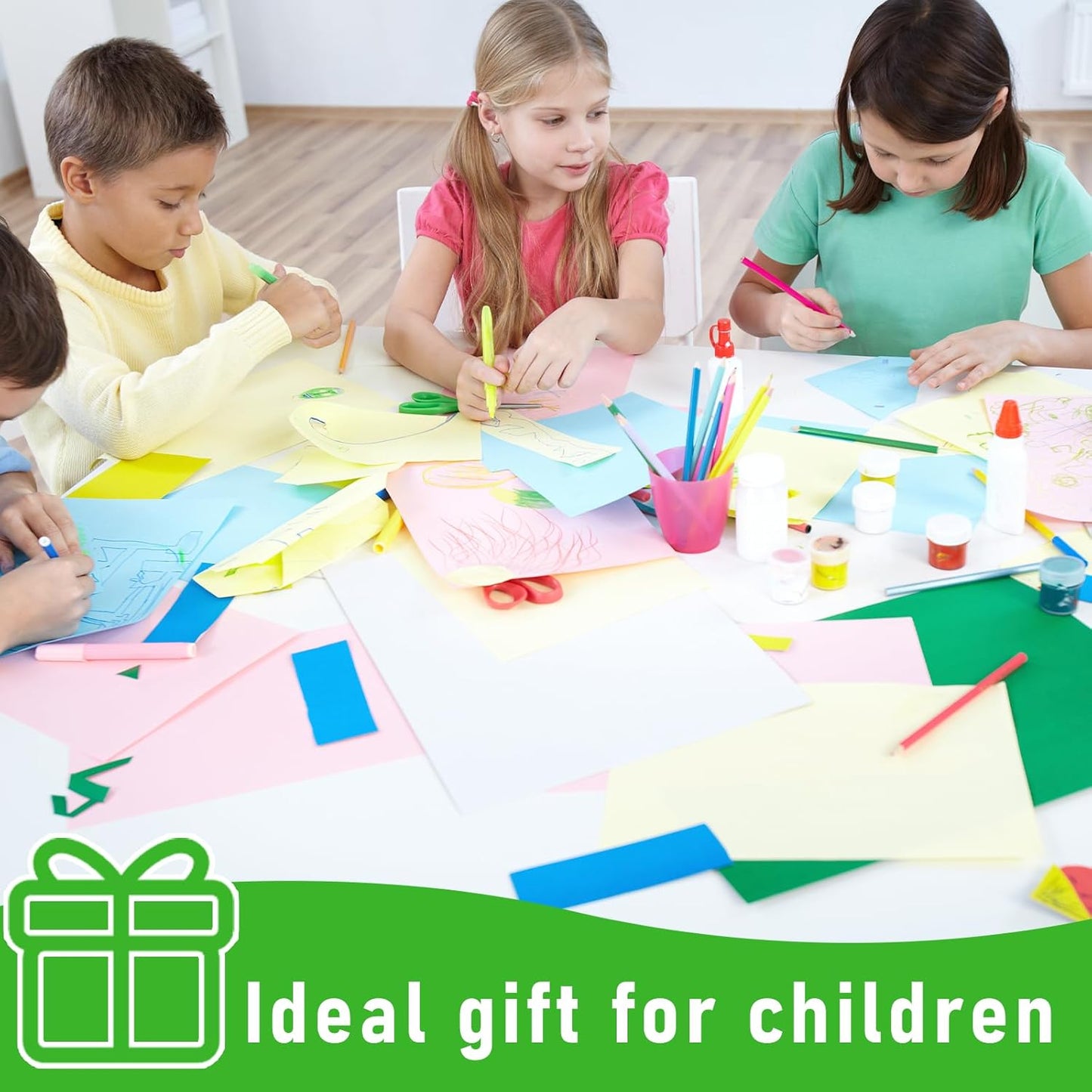 200 Pcs Origami Scrapbook, Paper Airplane Paper Double Sided Scrapbook Paper Origami 10x10 Origami 15x15 Square Mixed 10 Colors, Colored Construction Paper for Crafts and Art Folding