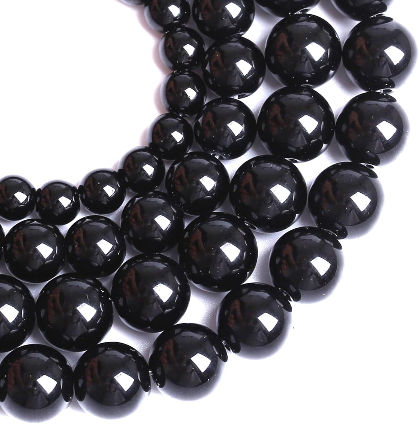 12MM Natural Black Agate Gemstone Beads Round Loose Stone Beads for Jewelry and Bracelets Making 32pcs 15"