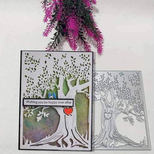 Lapoo Metal Cutting Die for Scrapbooking, 3D Backgrounds Frame New Cutting Dies DIY Album Card Making Decor Paper Craft Metal Die Cuts Party Wedding Decorations (Tree of Life 5.5 x 3.9 in)