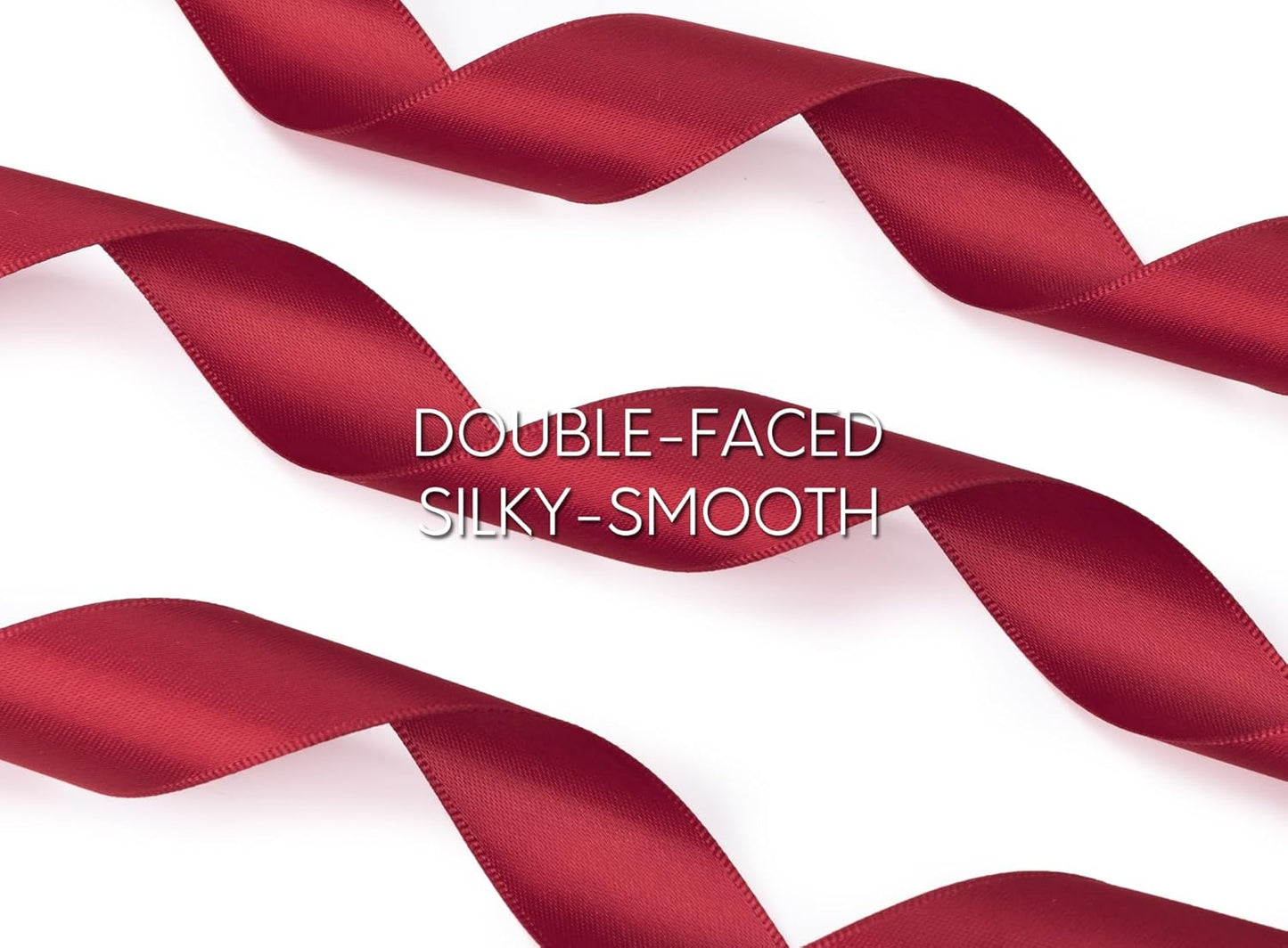 Burgundy Satin Ribbon 7/8 Inch x 50 Yards Double-Faced Ribbons for Christmas Gift Wrapping Flower Bouquet Wedding Paper Bows Invitations Crafts