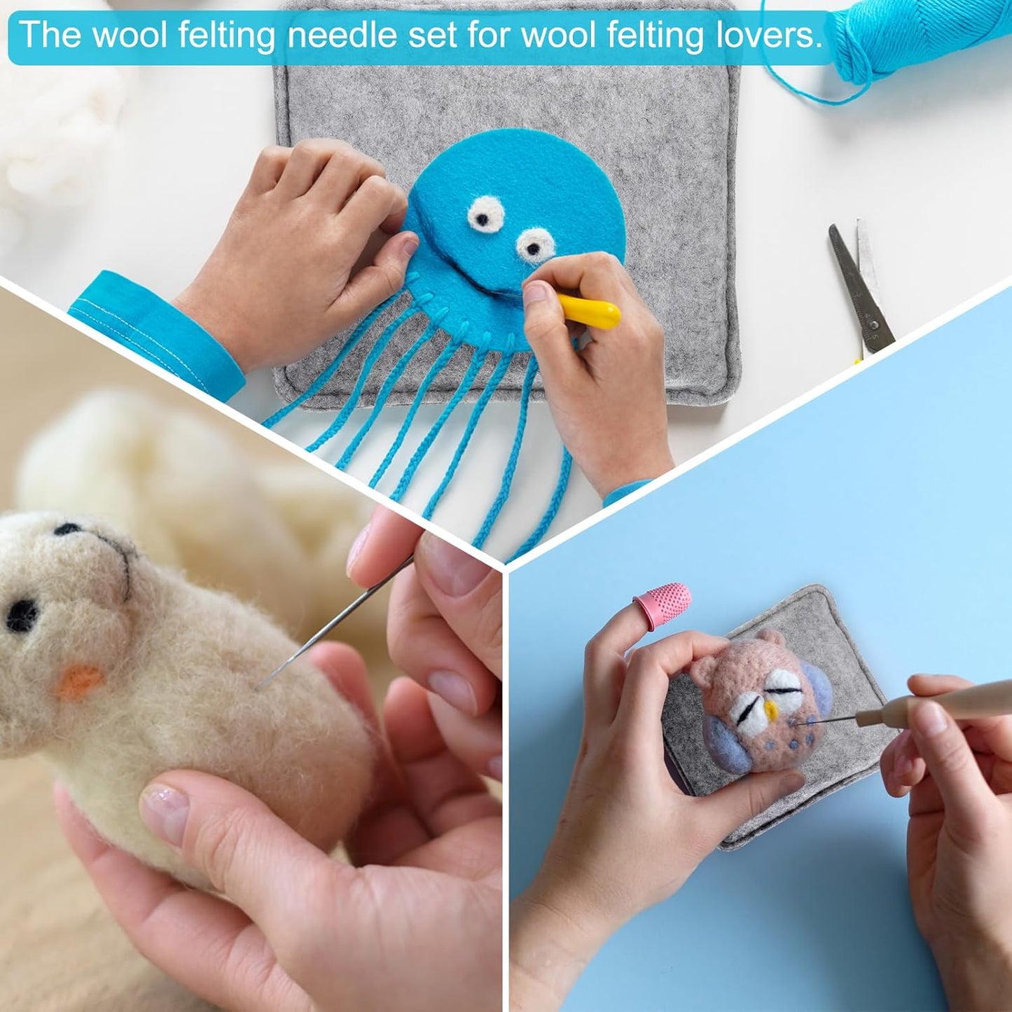 HARFINGTON Needle Felting Pad 5.91"x4.92"x1.38" Wool Needle Felting Mat Sponge Foam Pad Block for Needle Felting Projects