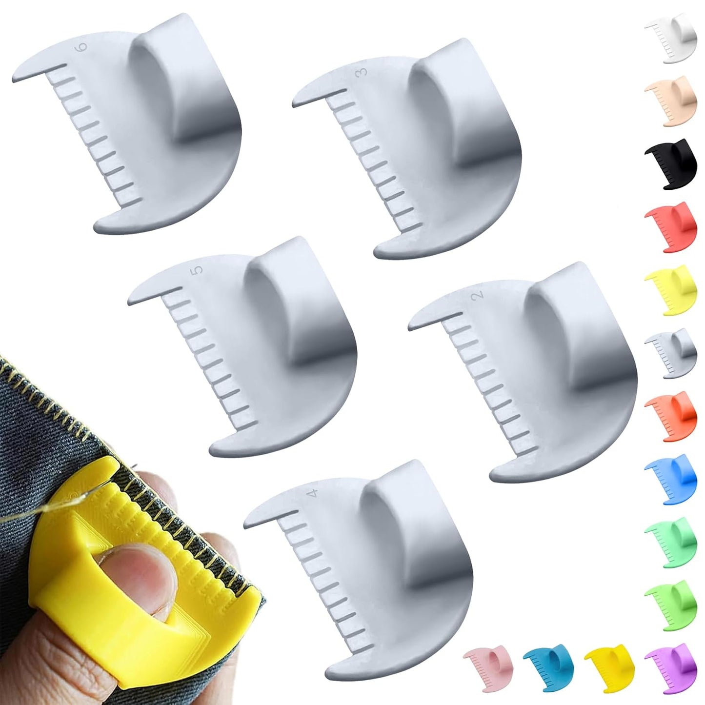 2mm-6mm Seam Guide for Hand Sewing Edge Lockranding Tool 5 PCS Set for Leather/Fabric/Craft Sew, Grey