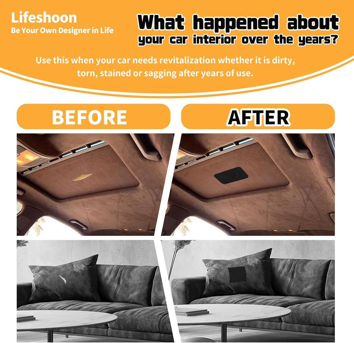 Fabric Repair Patches, 17X79 Inch Self-Adhesive Suede Patches Tape Durable, DIY Large Fabric Repair for Sofa, Couches, Furniture, Chair, Clothing （17X79 Inch, Coffee）