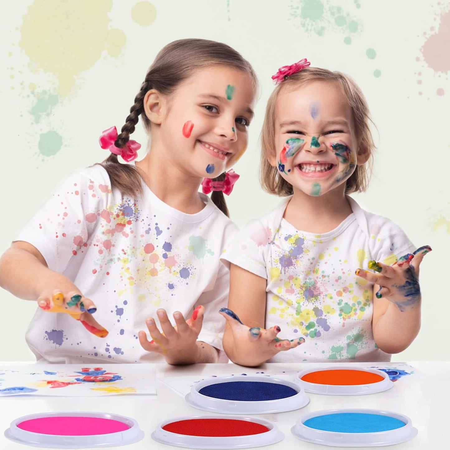 MoloTAR Craft Large Ink Pad Stamps Partner Diy Color,8 Colors Rainbow Finger Ink pad for kids (pack of 8)