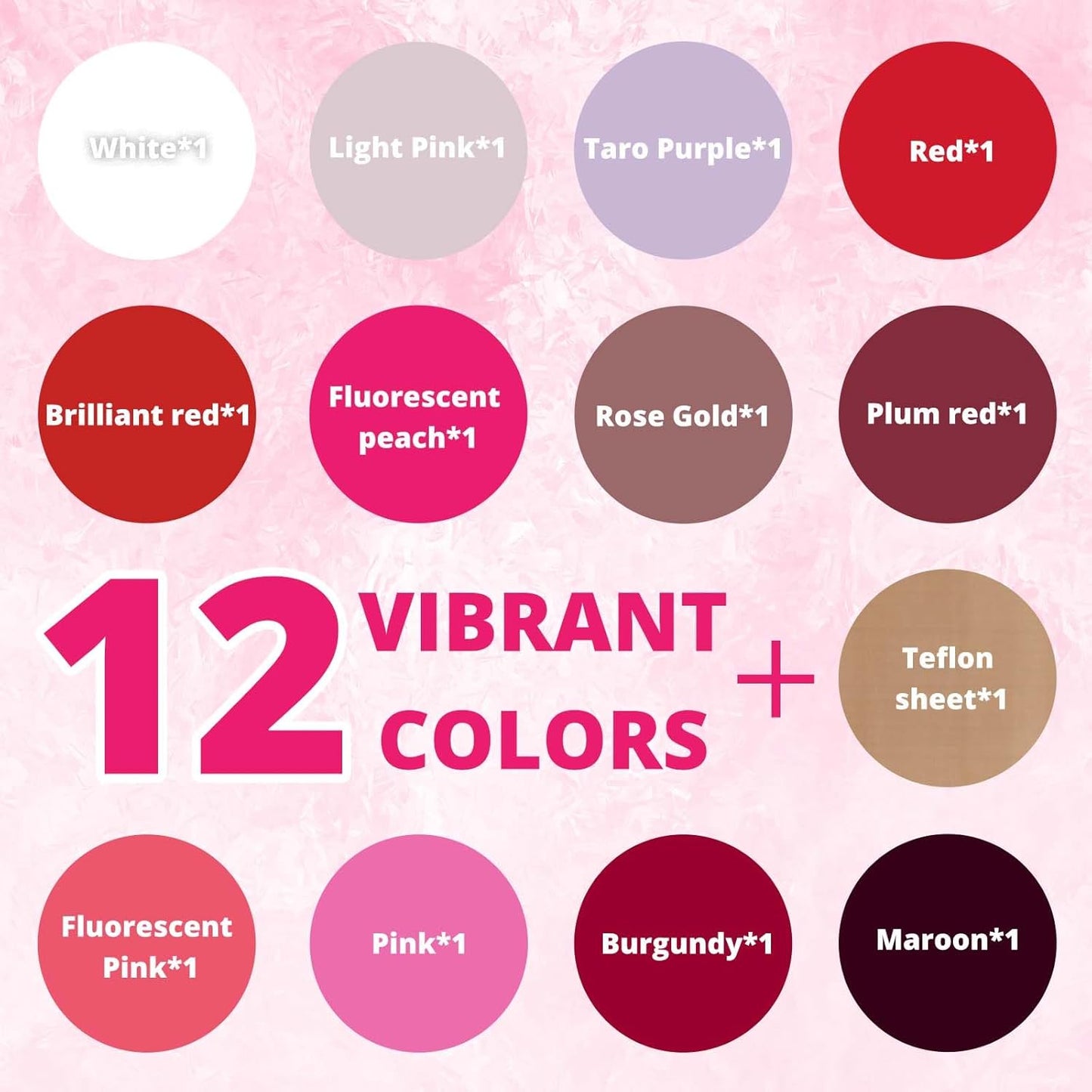 HTVRONT Pink Heat Transfer Vinyl - 13 Sheets Hot Pink HTV Vinyl in 12 Assorted Colors, Red Iron on Vinyl for Cricut & Cameo - Easy to Cut & Weed