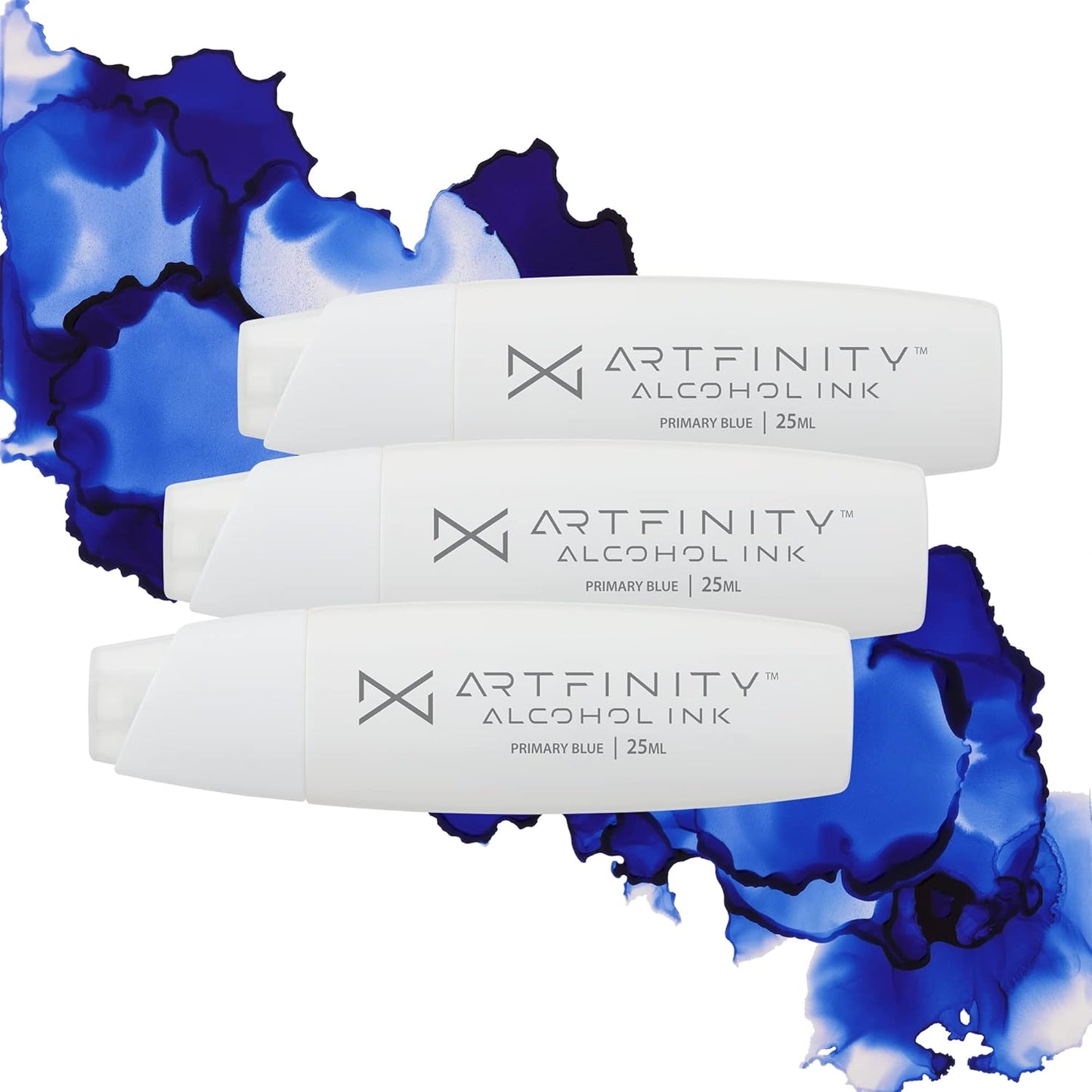 Alcohol Inks 3 Pack - Vibrant, Professional, Dye-Based Alcohol Inks for Artfinity Alcohol Markers, Artists, Drawing, & More! - Primary Blue