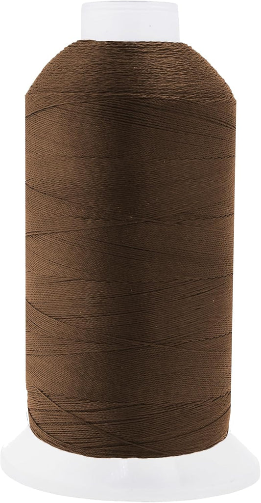 Mandala Crafts Dark Brown Heavy Duty Thread -1500 Yds Tex 90 Thread for Sewing Drapery Jeans Leather Hair - Bonded Polyester Outdoor Marine Upholstery