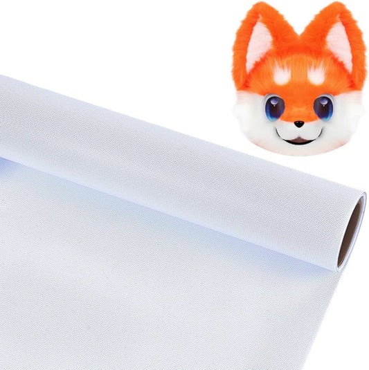 Fursuit Eye Mesh 78.74x15.74inch White Waterproof PVC Plastic Mesh 0.45mm Thick Printable Fabric Meshs for Furry Cosplay, Props, Fursuits, Craft Making Home Decor Hole: 0.8mm
