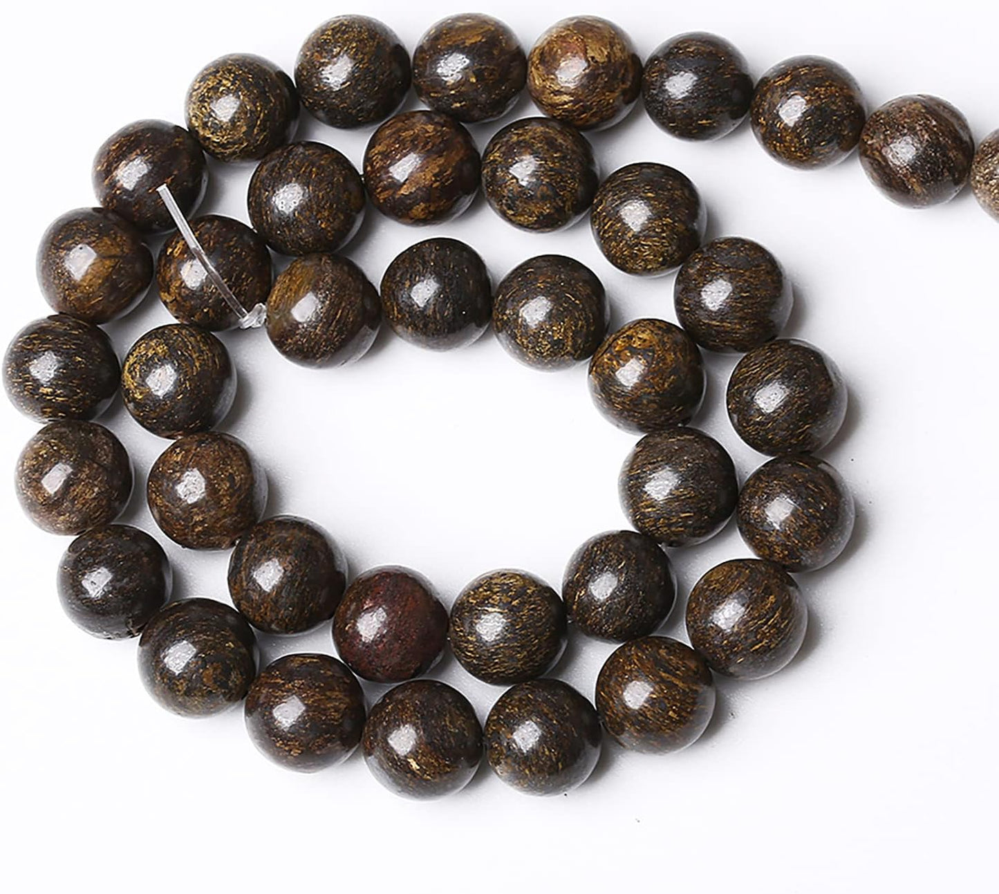 116pcs 6mm Natural Stone Beads Brown Bronzite Gemstone Round Loose Beads for Jewelry Making DIY Bracelet Necklace 32" 2 Strands