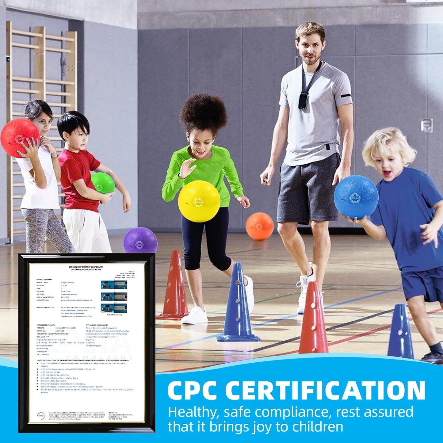 Dodgeballs Playground Balls, Dodge Ball Set for Kids & Adults, Bouncing Kickballs Handball for Outdoor & Indoor Games - Includes Pump & Mesh Storage Bag