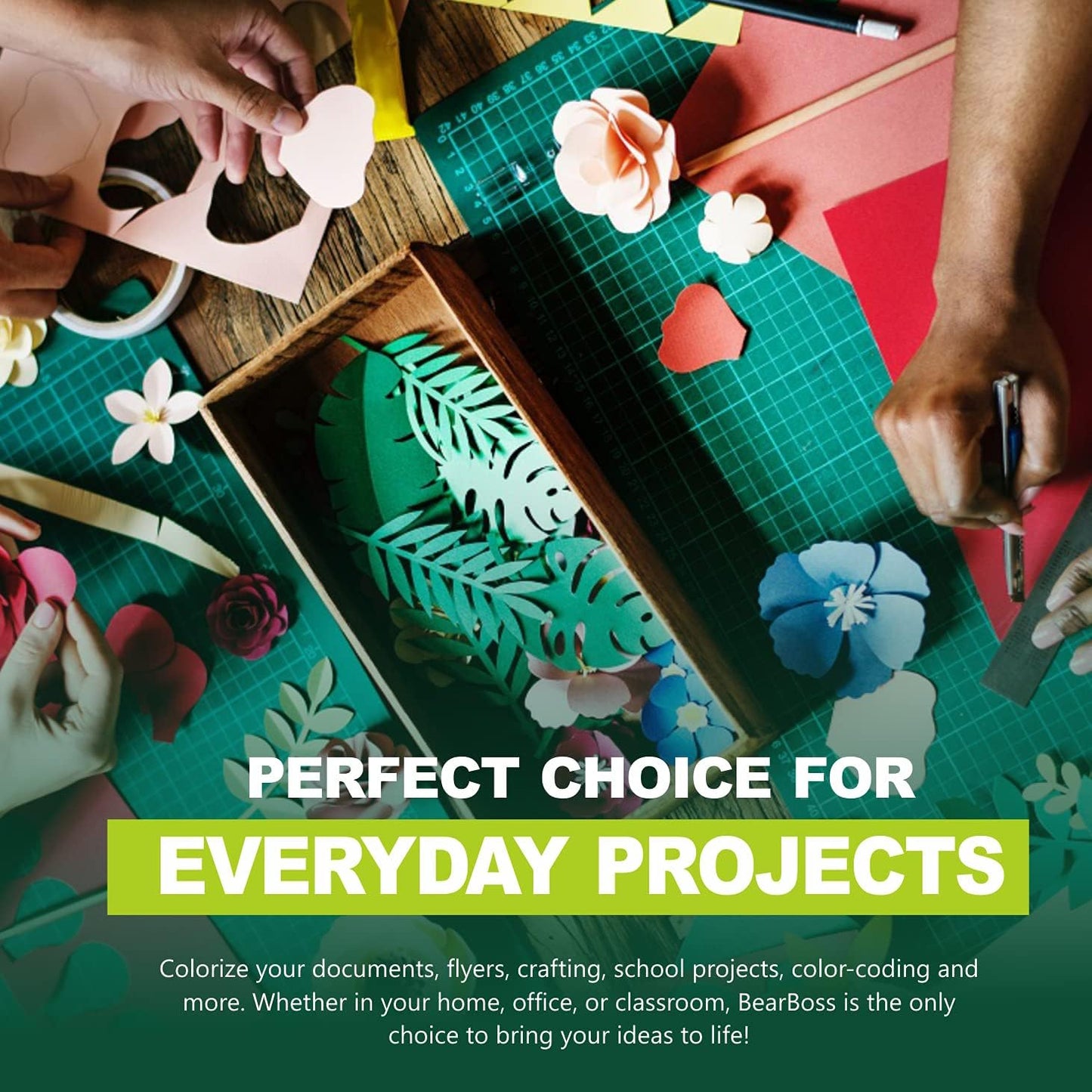 Green Colored Cardstock Thick Paper 50 Sheets, 8.5" x 11" Heavyweight 92lb Cover Card Stock for Crafts and DIY Cards Making