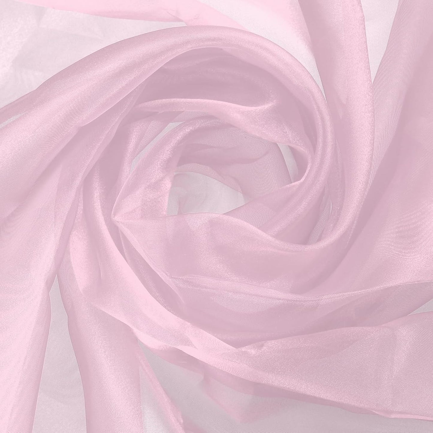 MECCANIXITY Iridescent Sheer Organza Fabric, 10 Yards x 59 Inches Solid Holographic Shiny Fabric Organza Cloth for Wedding, Curtains, Costume, Photo Background, Lotus Pink