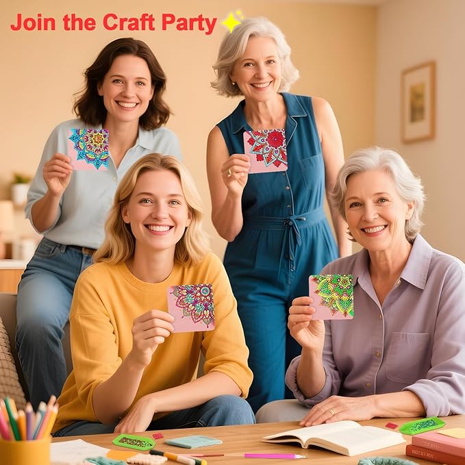 8 PCs Diamond Art Corner Bookmarks Leather Dimond Painting Book Mark Kit for Adults Paint by Dots Bookmarkers Craft DIY Gem Small Dotz Gifts for Women Mandala Flower Pink Lotus