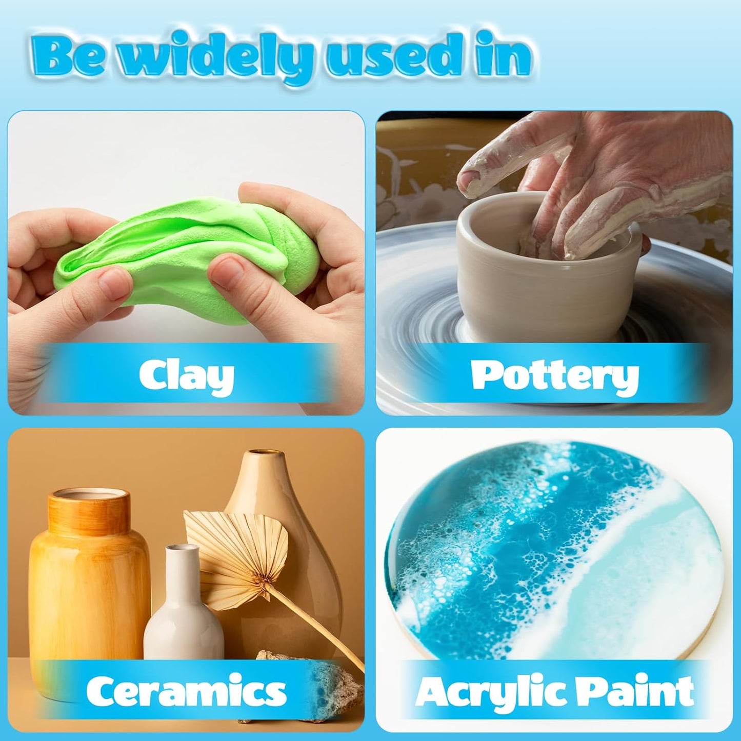 CALPALMY 100ml Gloss Glaze Varnish Kit for Air Dry Clay Sealer, Waterproof, Gloss Finish - Prevent Cracking and Scratches for Clay, Pottery, Ceramics, Acrylic Paint