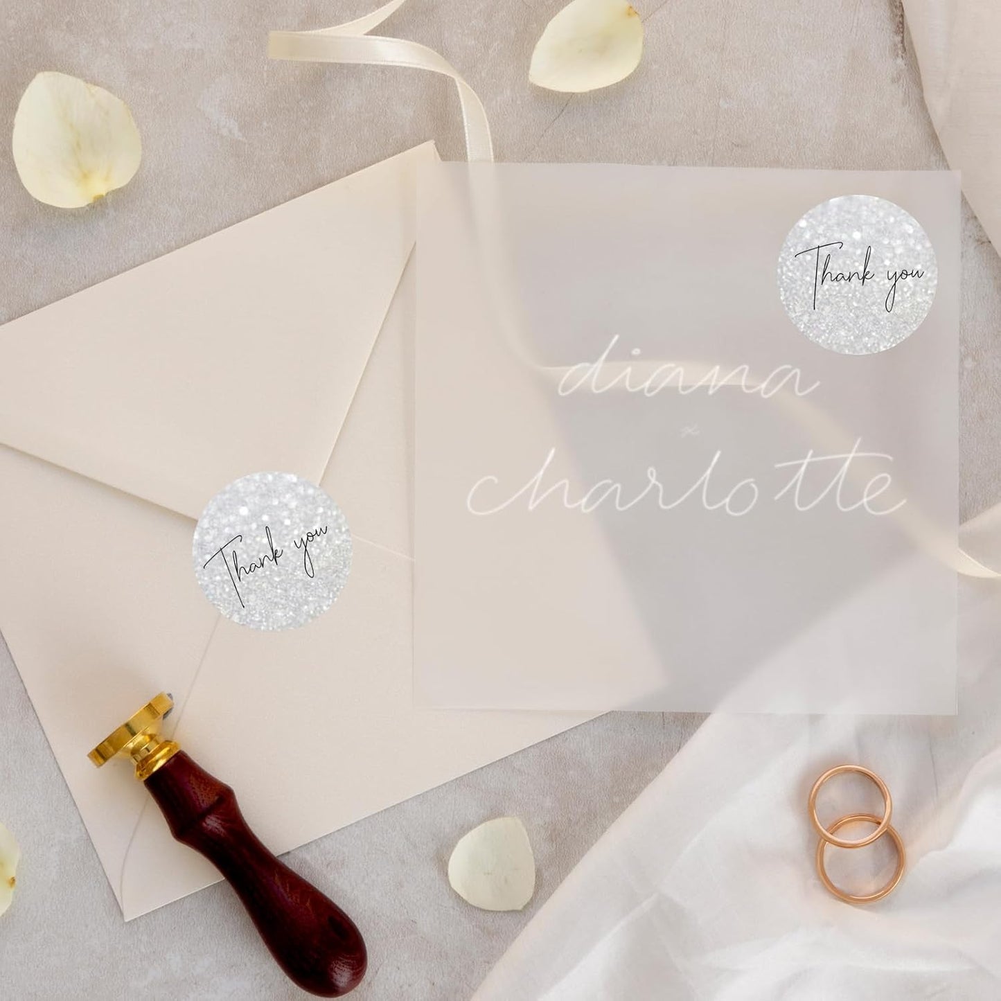 1.5" Holographic Direct Thermal Label Stickers, Round Printable Rainbow Glitter Thermal Printer Sticker Labels for Gift Wrapping, Self-Adhesive DIY Custom Logo Design- Glitter Silver