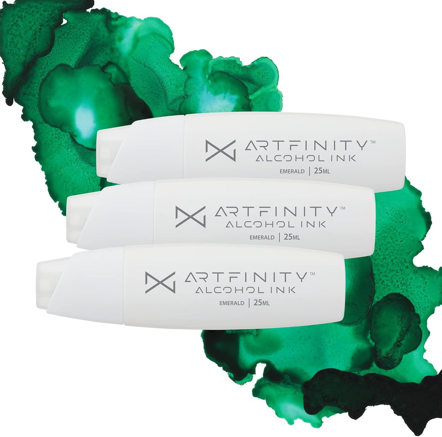 Alcohol Inks 3 Pack - Vibrant, Professional, Dye-Based Alcohol Inks for Artfinity Alcohol Markers, Artists, Drawing, & More! - Emerald BG3-7