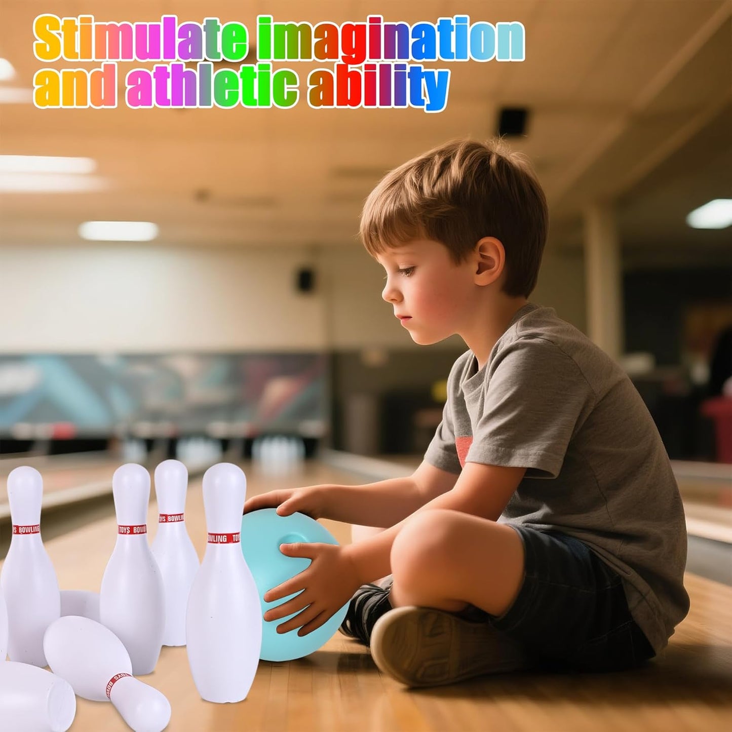 Bowling Set for Kids and Adults, Bowling Balls & Pins for Outdoor and Indoor Fit Christmas Birthday Carnival Party Games, Kids Education Motor Skills Outdoor Toys