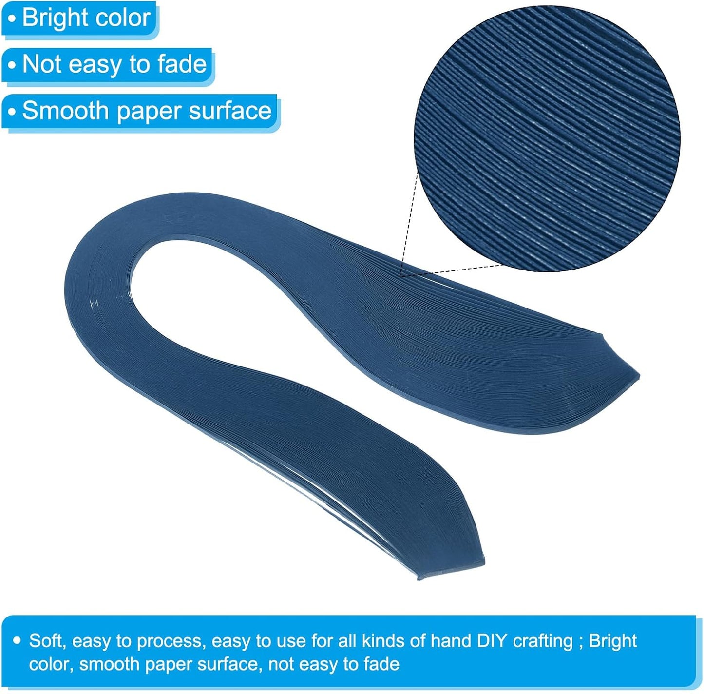 PATIKIL 600pcs Quilling Strips Paper 1/8"(3mm) 39cm Origami Paper Quilling Strip for Art DIY Hand Craft Christmas, Dark Blue