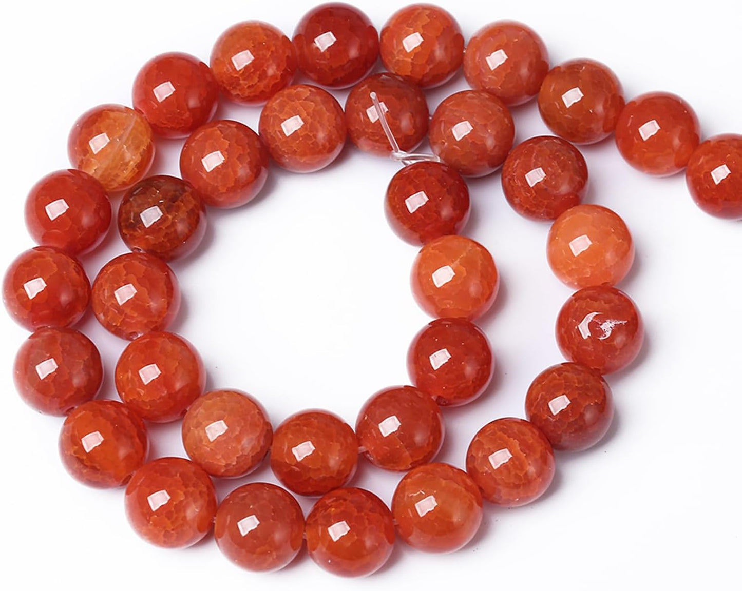 8mm 45pcs Natural Red Dragon Vein Agate Stone Beads for Jewelry Making Energy Healing Round Beads DIY Bracelet Necklace Accessories 15" (8mm, Red Dragon Vein Agate)