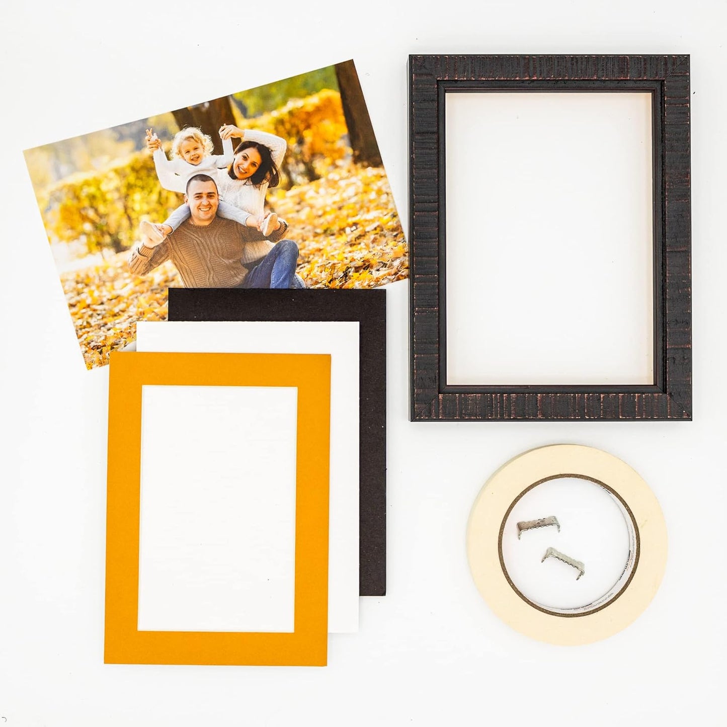 11x14 Mat Bevel Cut for 8.5x11 Photos - Acid Free Golden Orange Precut Matboard With Backing Board and Crystal Clear, Self Seal Photo Mat Bag - For Pictures, Photos, Framing - 4-ply Thickness