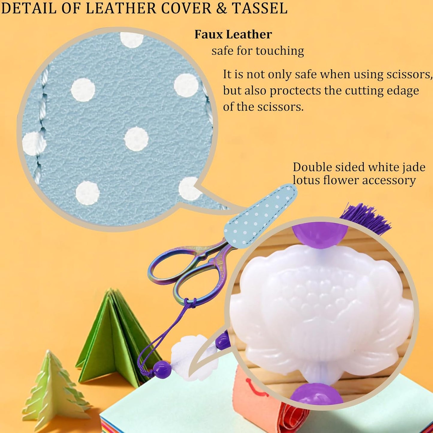 BIHRTC Sewing Embroidery Scissors with Cover Tassel Sharp Stainless Steel Tip Scissor Dressmaker Shears Crane Sewing Scissors for Thread Cross-stitch DIY Artwork Housework