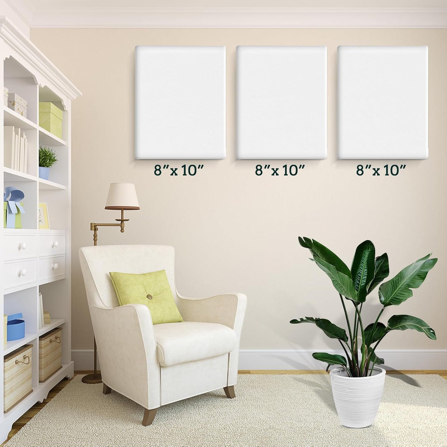 ESRICH 40Pack Stretched Canvas for Painting 8x10, Blank White Canvases for Painting - Primed Cotton, Art Canvases for Oil, Acrylic & Watercolor Paint.