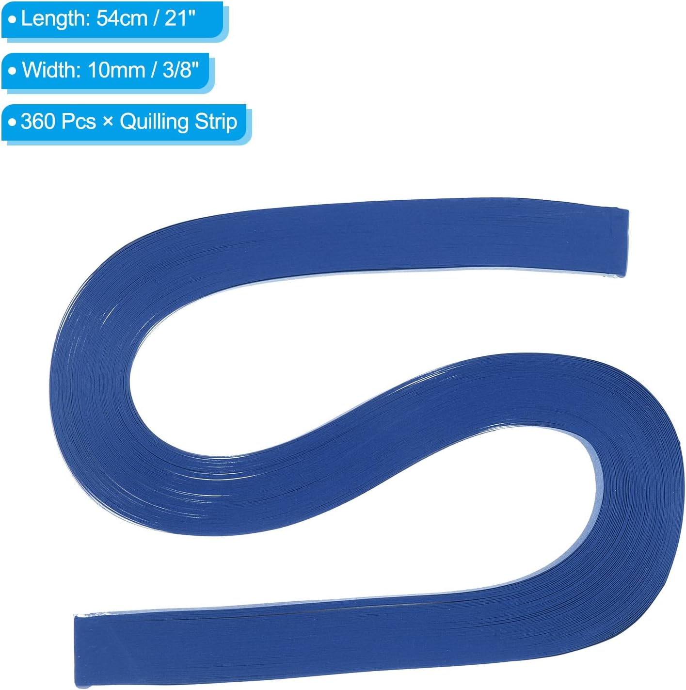 PATIKIL 360pcs Quilling Paper Strips Paper Flowers Quilling Kits 3/8"(10mm) Origami Paper for Adults Beginner Art Craft, 21"(54cm) Navy Blue