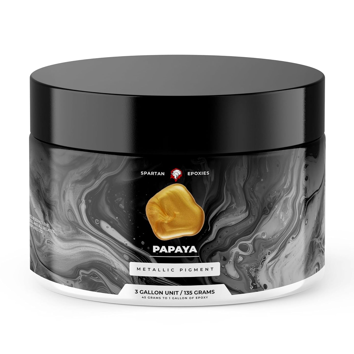 Spartan Epoxies Metallic Pigment Powder for Epoxy - 30 Unique Colors, 4oz for 1 Gallon and 12oz for 3 Gallons of Clear Epoxy, Made in The USA (Papaya, 12oz (135 Grams))