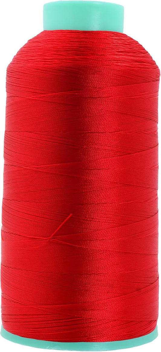 Mandala Crafts Bonded Nylon Thread Red Heavy Duty Sewing Threads - 2843 YDs Size 46 210D T45 Tex 45 Thread for Leather Jeans Weaving Outdoor Marine Upholstery Threads