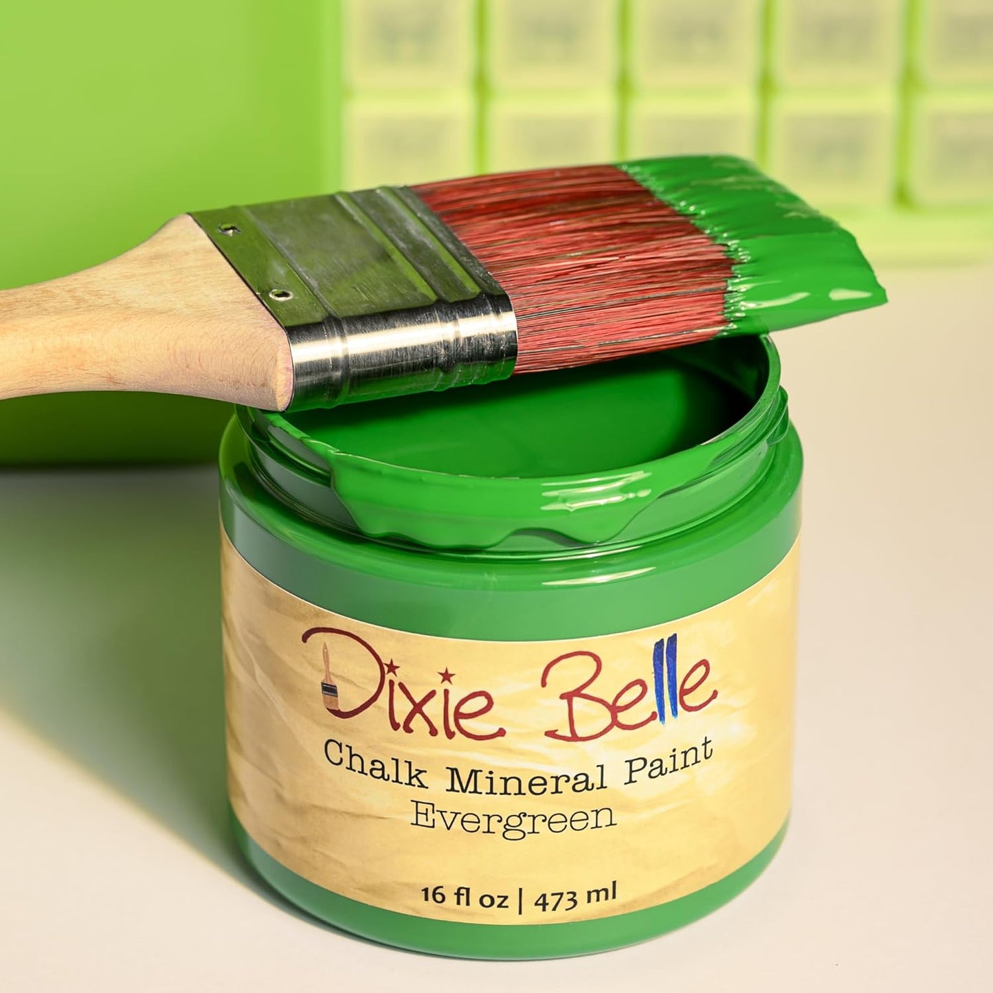 Dixie Belle Paint Company Chalk Finish Furniture Paint - Evergreen (16oz) - Matte Bold Green Chic Chalk Mineral DIY Furniture Paint