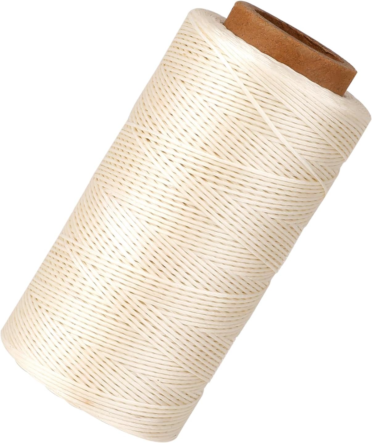 Waxed Linen Thread, 285 Yards 0.8MM 150D Polyester Leather Sewing Waxed Thread for Leather Craft, Bookbinding, Shoe Repair, DIY Projects